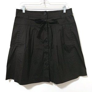 Theory Black Prisia A-Line Pleated Skirt